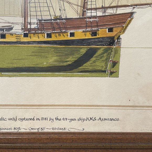 The Privateer Rattlesnake by Joseph A. Phelan - Vintage Nautical Wall Art Print - Picture 8 of 16